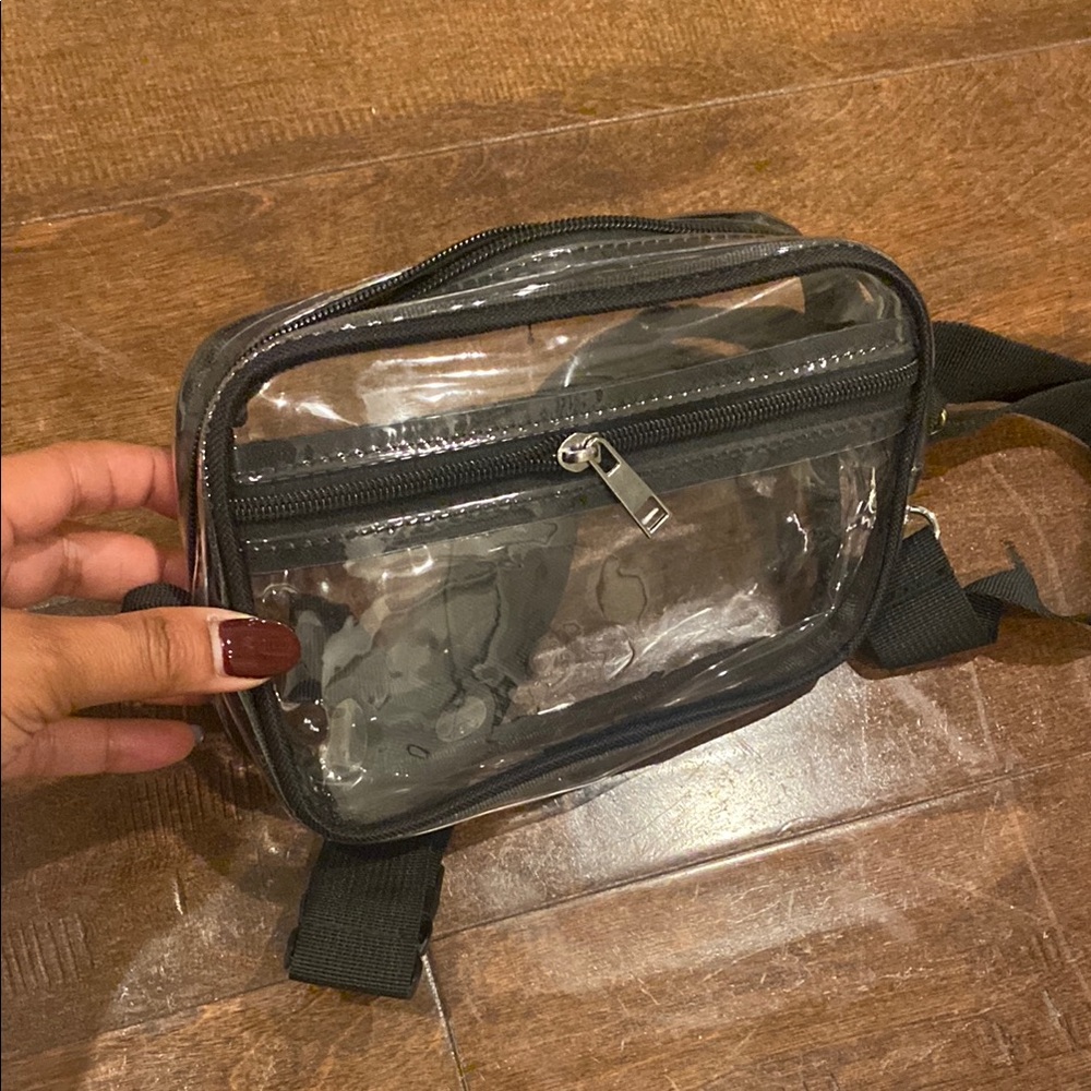 Transparent Black Trim Crossbody Bag